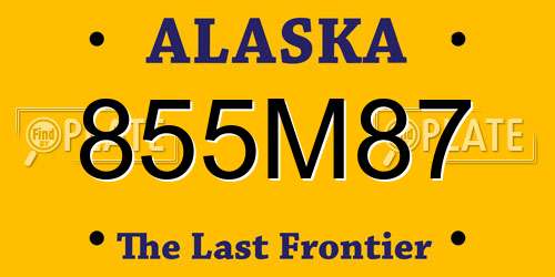 855M87 Alaska License Plate