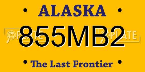 855MB2 Alaska License Plate