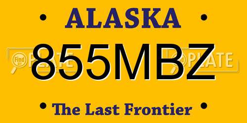 855MBZ Alaska License Plate