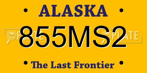 855MS2 Alaska License Plate