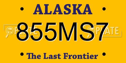 855MS7 Alaska License Plate