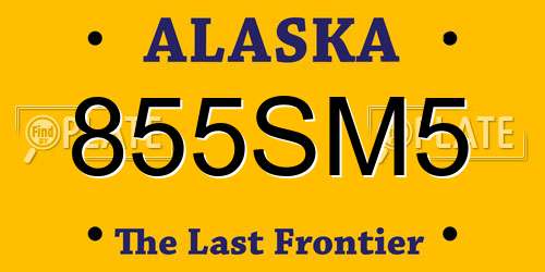855SM5 Alaska License Plate