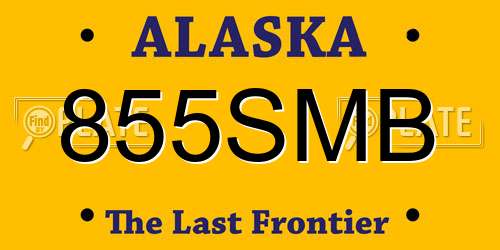 855SMB Alaska License Plate