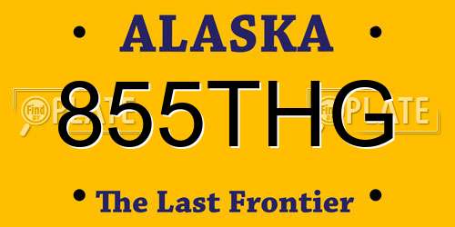 855THG Alaska License Plate