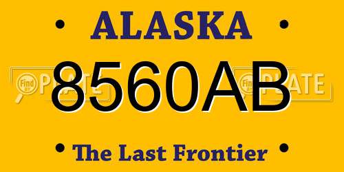 8560AB Alaska License Plate
