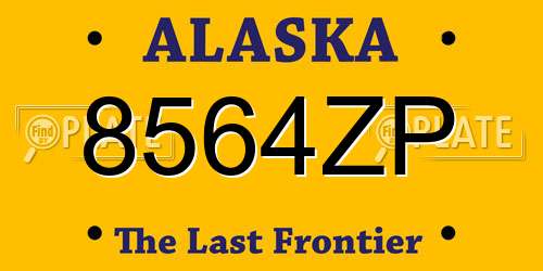 8564ZP Alaska License Plate