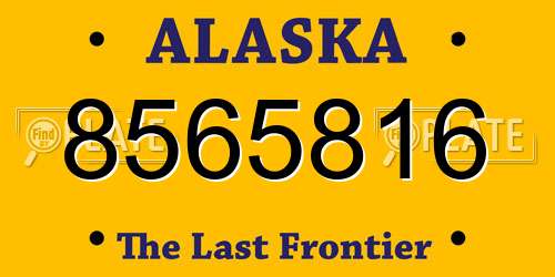 8565816 Alaska License Plate