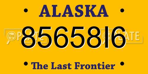 85658I6 Alaska License Plate