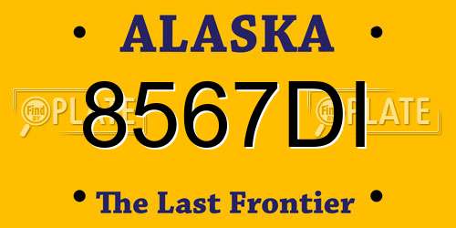 8567DI Alaska License Plate