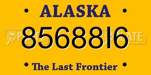 85688I6 Alaska License Plate