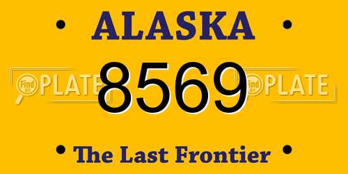 8569 Alaska License Plate