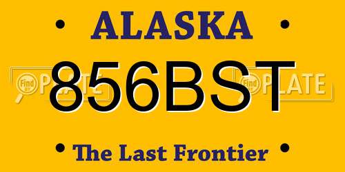 856BST Alaska License Plate