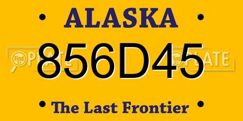 856D45 Alaska License Plate