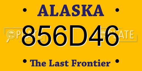 856D46 Alaska License Plate