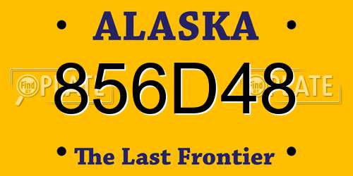 856D48 Alaska License Plate