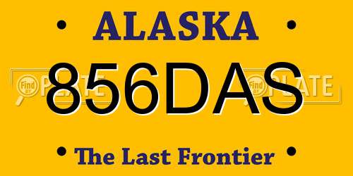 856DAS Alaska License Plate