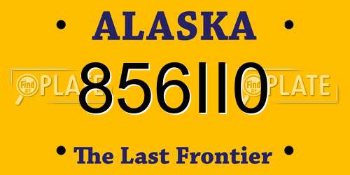 856II0 Alaska License Plate