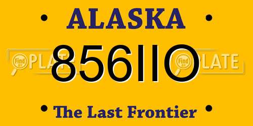 856IIO Alaska License Plate
