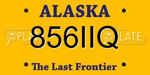 856IIQ Alaska License Plate