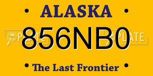 856NB0 Alaska License Plate