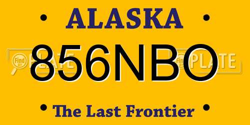 856NBO Alaska License Plate