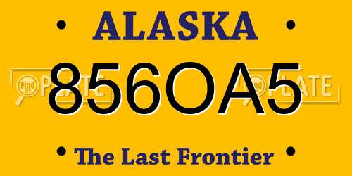 856OA5 Alaska License Plate