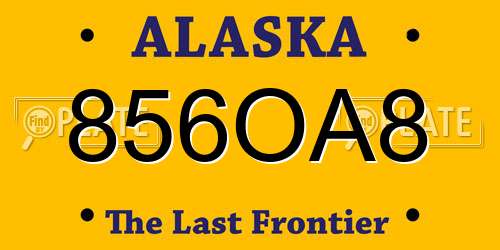 856OA8 Alaska License Plate
