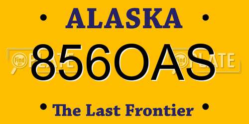 856OAS Alaska License Plate