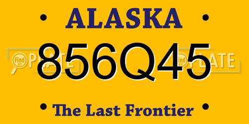 856Q45 Alaska License Plate