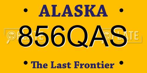 856QAS Alaska License Plate