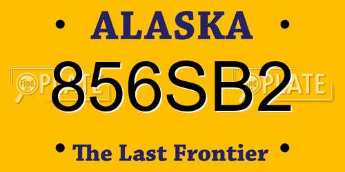856SB2 Alaska License Plate