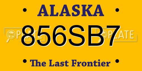 856SB7 Alaska License Plate