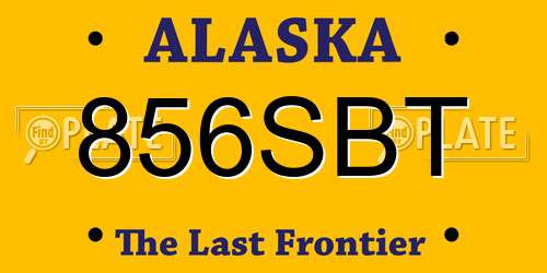 856SBT Alaska License Plate