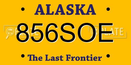856SOE Alaska License Plate