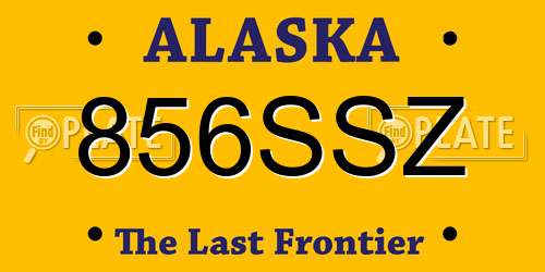 856SSZ Alaska License Plate