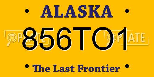 856TO1 Alaska License Plate