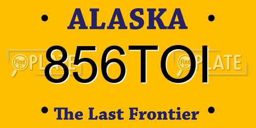 856TOI Alaska License Plate