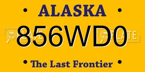 856WD0 Alaska License Plate