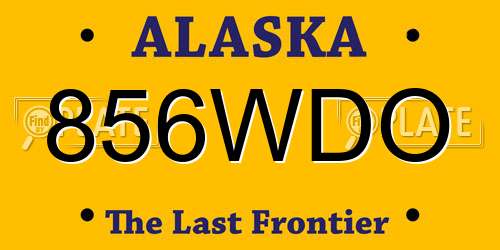 856WDO Alaska License Plate