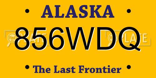 856WDQ Alaska License Plate