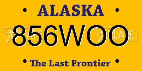 856WOO Alaska License Plate