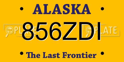 856ZDI Alaska License Plate
