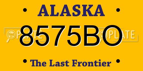 8575BO Alaska License Plate