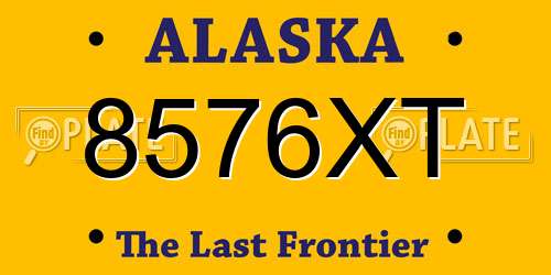 8576XT Alaska License Plate