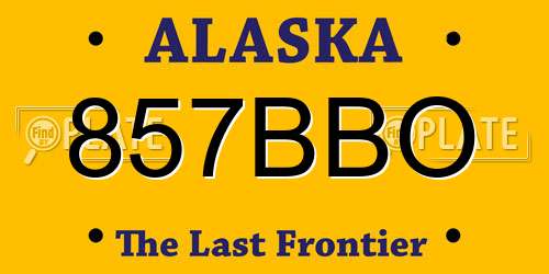 857BBO Alaska License Plate