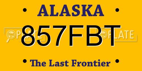 857FBT Alaska License Plate