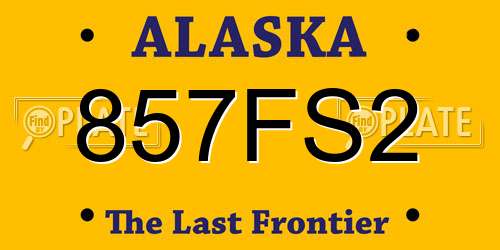 857FS2 Alaska License Plate