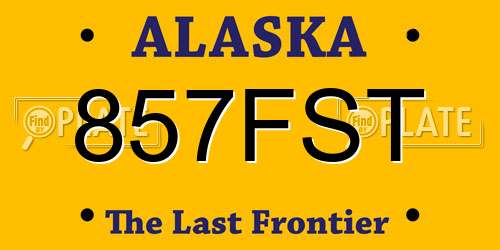 857FST Alaska License Plate