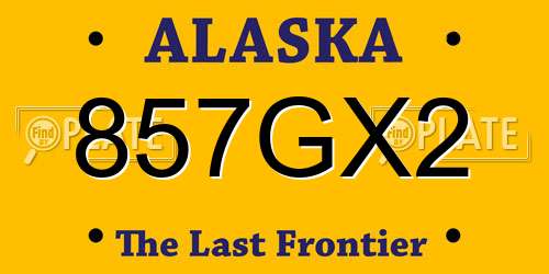 857GX2 Alaska License Plate