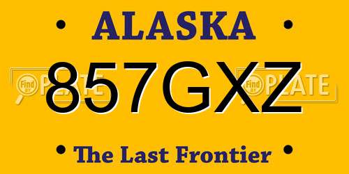 857GXZ Alaska License Plate